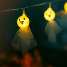 Ghirlanda LED de Halloween - Fantoma - 10 LED-uri - 2 x AA - 0,9 m