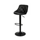 Scaun de Bar din Piele Ecologica - Negru - 2 buc.