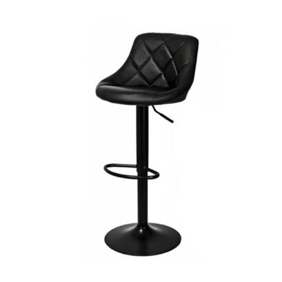 Scaun de Bar din Piele Ecologica - Negru - 2 buc.