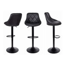 Scaun de Bar din Piele Ecologica - Negru - 2 buc.