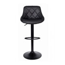 Scaun de Bar din Piele Ecologica - Negru - 2 buc.