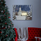 Tablou cu LED - Peisaj de Iarna cu Zapada - 2 x AA, 48 x 38 cm