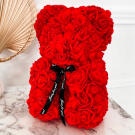 Ursulet de Trandafir in Cutie Cadou - Rosu - 25 cm