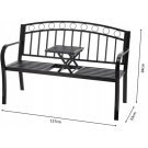 Banca GardenLine cu Masa Extensibila - 127 x 53 x 84 cm - Negru