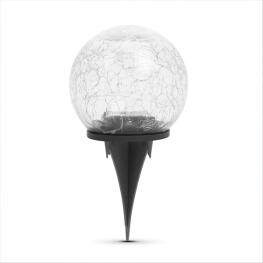 Lampa Solara cu Tarus - Sfera din Sticla - 12 cm - 15 LED Alb Cald