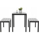 Set Mobilier de Gradina GardenLine - Masa + 2 Banci - Gri