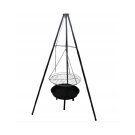 Suport Grill cu Gratar si Cos pentru Lemne - 95 x 95 x 147 cm