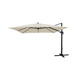Umbrela Suspendata de Soare cu Iluminare Solara LED GardenLine - 3 x 3 m - Bej