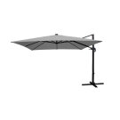 Umbrela Suspendata de Soare cu Iluminare Solara LED GardenLine - 3 x 3 m - Gri