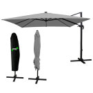 Umbrela Suspendata de Soare cu Iluminare Solara LED GardenLine - 3 x 3 m - Gri