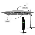 Umbrela Suspendata de Soare cu Iluminare Solara LED GardenLine - 3 x 4 m - Gri