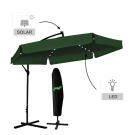 Umbrela Suspendata de Soare cu Iluminare Solara LED GardenLine “Banana” - 3 m - Verde