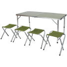 Masa Pliabila de Camping cu 4 Scaune - Verde - 120 x 60 x 70 cm