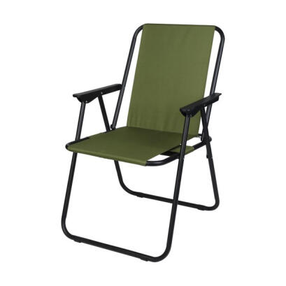 Scaun Pliabil de Camping cu Cotiere - 52 x 44 x 75 cm - Verde