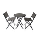 Set Mobilier Pliabil de Gradina - Masa + 2 Scaune - Gri