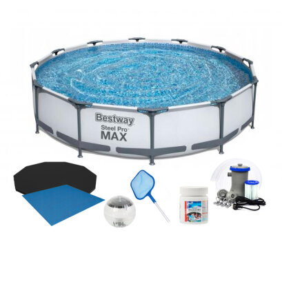Piscina Bestway Steel Pro Max Ground Pool cu Cadru Metalic și ​​Accesorii - 366 x 76 cm