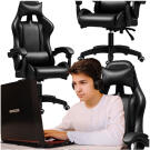 Scaun Gamer cu Perne - Negru