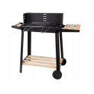 Faszenes kerti nagy grillsütő kerekekkel, polcokkal - 84 x 78 x 42 cm