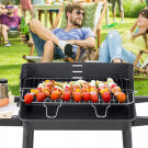 Faszenes kerti nagy grillsütő kerekekkel, polcokkal - 84 x 78 x 42 cm