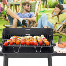 Faszenes kerti nagy grillsütő kerekekkel, polcokkal - 94 x 78 x 42 cm