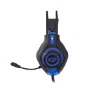 Gaming fejhallgató mikrofonnal - Esperanza Deathstrike EGH420B - Kék