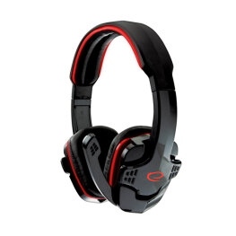 Gaming fejhallgató mikrofonnal - Esperanza Raven EGH310R - Piros