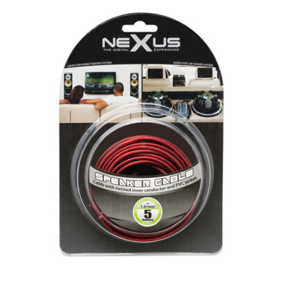 Cablu pentru difuzoare - 2 x 1,0 mm² - 5 m