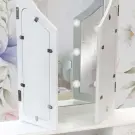 Masuta de Toaleta cu Oglinda Tripla, Iluminare LED si Scaun