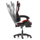Scaun Gaming cu Suport Picioare - Negru-Rosu