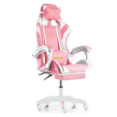 Scaun Gaming cu Suport Picioare - Pink