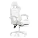 Scaun Gamer cu Suport pentru Picioare, pentru Copii - Alb
