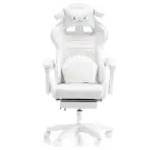 Scaun Gamer cu Suport pentru Picioare, pentru Copii - Alb