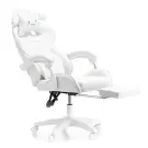 Scaun Gamer cu Suport pentru Picioare, pentru Copii - Alb