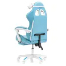 Scaun Gamer cu Suport pentru Picioare, pentru Copii - Albastru, Alb