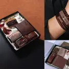 Set Cadou pentru Barbari - Portofel Maro, Curea, Ochelari de Soare, Bratari si Cravata