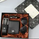 Set Cadou pentru Barbati - Portofel Negru, Curea, Ochelari de Soare si Bratara