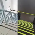 Descoperă banda adezivă antiderapantă fosforescentă, un accesoriu esențial pentru siguranță și vizibilitate. Această bandă de 5 metri lungime și 25 mm lățime este ideală pentru a preveni alunecarea în zonele cu trafic intens, cum ar fi scările, rampele, zonele de lucru din fabrici și terenurile sportive. Suprafața sa aspră, similară cu cea a unui disc de șlefuit, împiedică alunecarea, iar materialul fosforescent asigură o vizibilitate excelentă chiar și în condiții de iluminare scăzută. Se încarcă atât în lumina naturală, cât și în cea artificială Asigură o fosforescență de lungă durată Aderă puternic la diverse suprafețe Poate fi aplicată pe suprafețe cu trafic intens Rezistentă la condiții meteo adverse, adecvată pentru utilizare atât în interior cât și în exterior Instalare ușoară Atenție! Pentru a asigura o aderență maximă, curățați și degresați bine suprafața înainte de aplicare! Material: PVC + nisip de cuarț + adeziv Lungime: 5 m Lățime: 25 mm Temperatura de aplicare: 4 - 66°C Curățare: Max. 80 bar presiune și 60°C Culoare: Fosforescent Sursă de lumină: Lumină naturală și artificială Timp de încărcare: min. 30 minute Durata de fosforescență: aprox. 4 ore Greutate: 105 g
