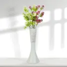 Vază Subțire cu Tăiere Laser, Albă, 40 cm