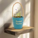 Ghiveci Decorativ din Plastic cu Sfoară - 9 x 8 cm