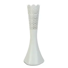 Vază Subțire cu Tăiere Laser, Albă, 40 cm