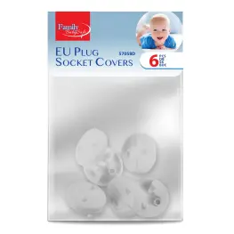 Set dopuri de protecție pentru prize - plastic - alb - 6 buc / pachet