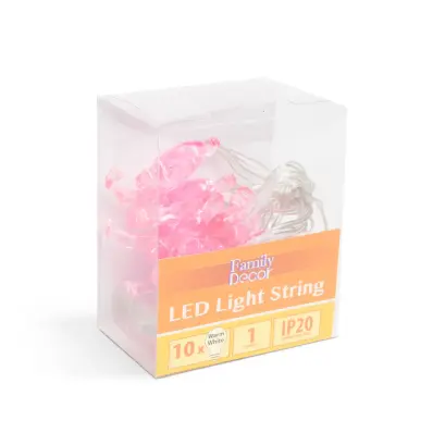 Ghirlandă LED - flamingo - 1,1 m - 10 LED-uri - alb cald - pe baterii