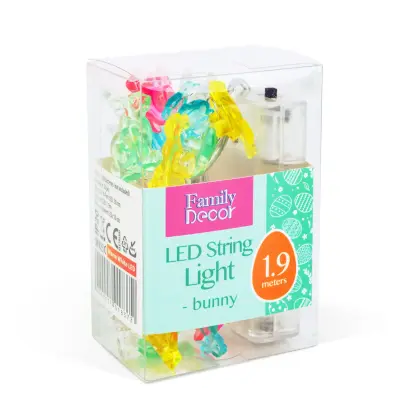 Ghirlandă LED - Iepuraș - 2 m - 20 LED-uri - 2 x AA