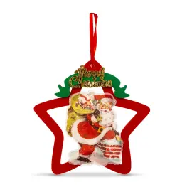 Decorație de fereastră cu LED - Moș Crăciun și stea cu lumină caldă - cu ventuză