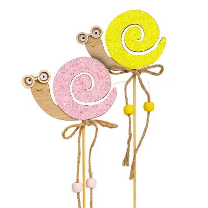 Decorațiune de grădină cu țăruș - Melc - 32.5 cm - în două culori