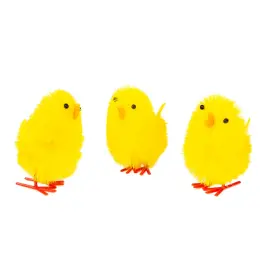Set de Decorațiuni Paște, Puișori Galbeni, 6,7 x 5 cm, Pachet de 3 Bucăți