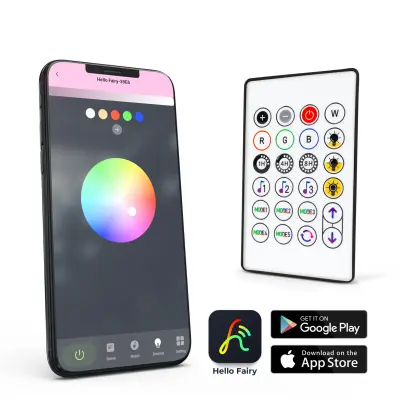Ghirlanda Inteligentă în Formă de Stea RGB LED - Mod Muzical - Bluetooth și USB - 5 m
