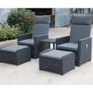 Set de mobilier de grădină, antracit - 2 fotolii pliabile, masă, 2 taburete