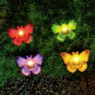 Leszúrható LED szolár - pillangók - színes - fekete - műanyag - 9 x 9 x 8,5 cm (1)