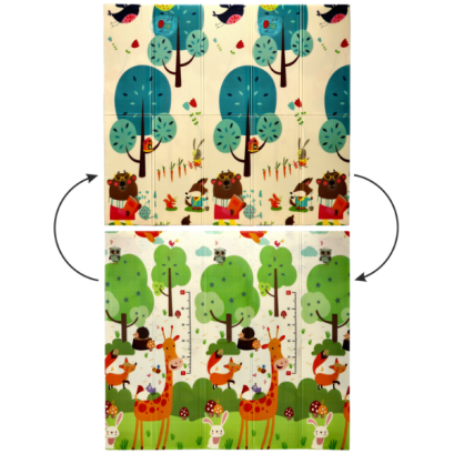 Covoraș educativ cu animale și copaci - 180x200x1 cm